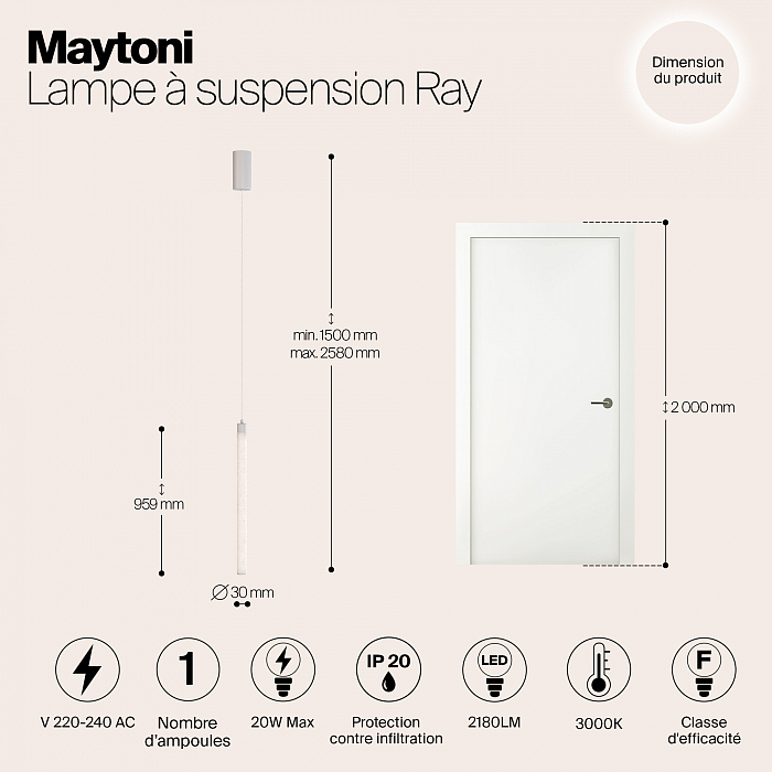 Светильник Maytoni P022PL-L20W3K