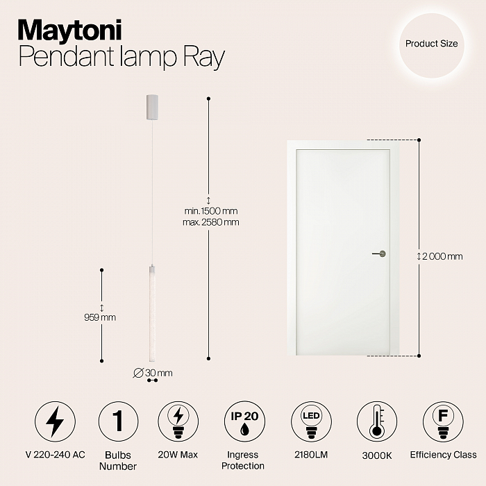 Светильник Maytoni P022PL-L20W3K