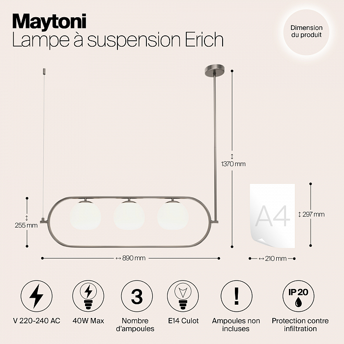 Светильник Maytoni MOD221PL-03N