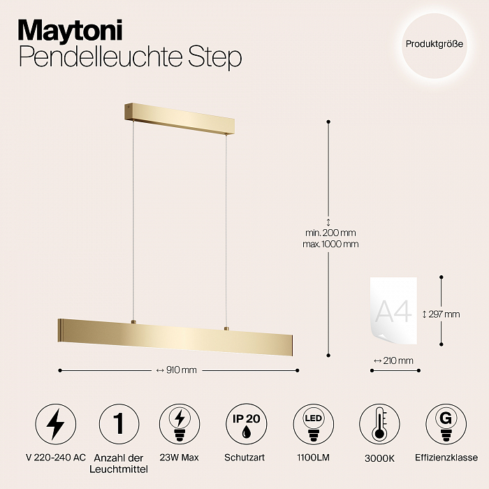 Светильник Maytoni P010PL-L23G3K